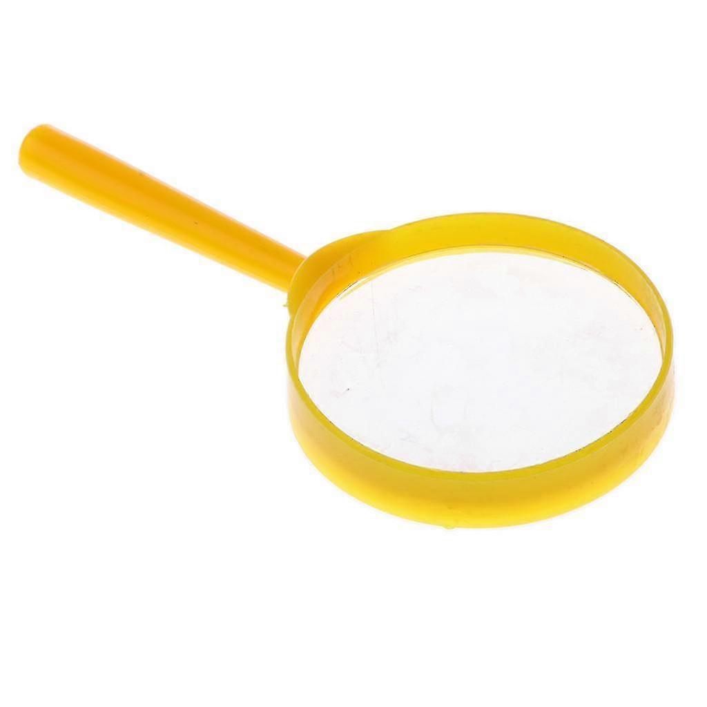 Crianças Lupa Handheld Lupa Diâmetro 60mm Lupa 3x Amarelo
