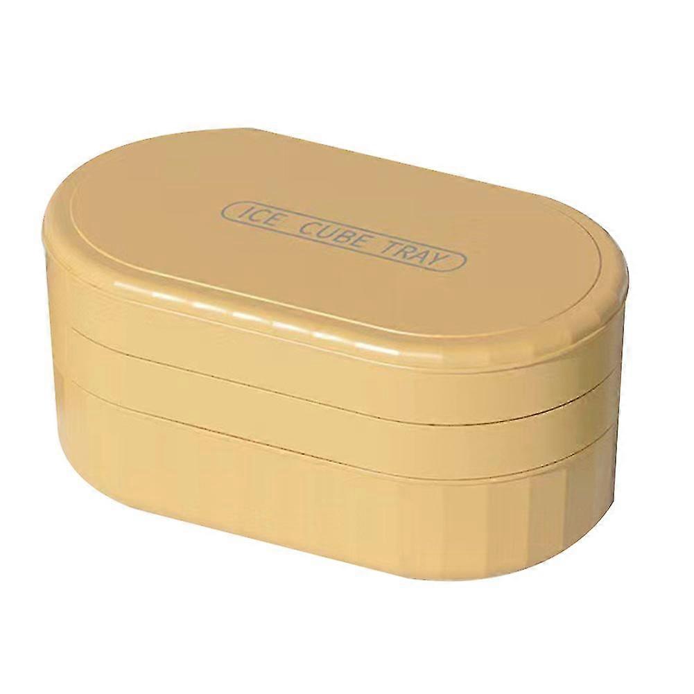 Silicone Ice Tray 72 Grid Food-safe Mold -capacity Ice-making Container Ice Box(yellow)