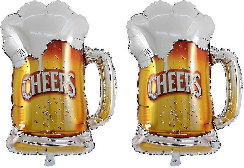 Beer Mug Foil Balloons Beer Cups Patterns Mylar Balloon 2pcs