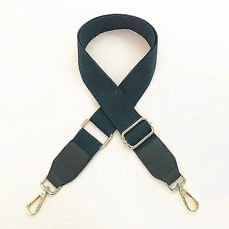 Solid Color Cotton Webbing With Pu Leather Long Shoulder Strap, Adjustable One-shoulder Crossbody Bag Accessories (1 Piece, Black)