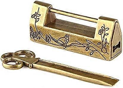 1pcs Mini Antique Bronze Key Padlock Chinese Vintage Zinc Alloy Retro Combination Password Lock Jewelry box Padlock