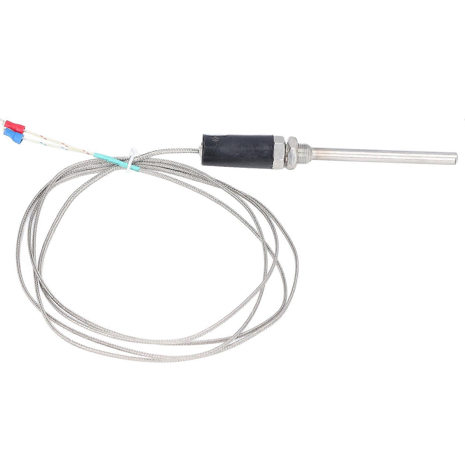 K Type Thermocouple Sensor Nichrome Shielded Wire Sensors with Straight Shank 100mm