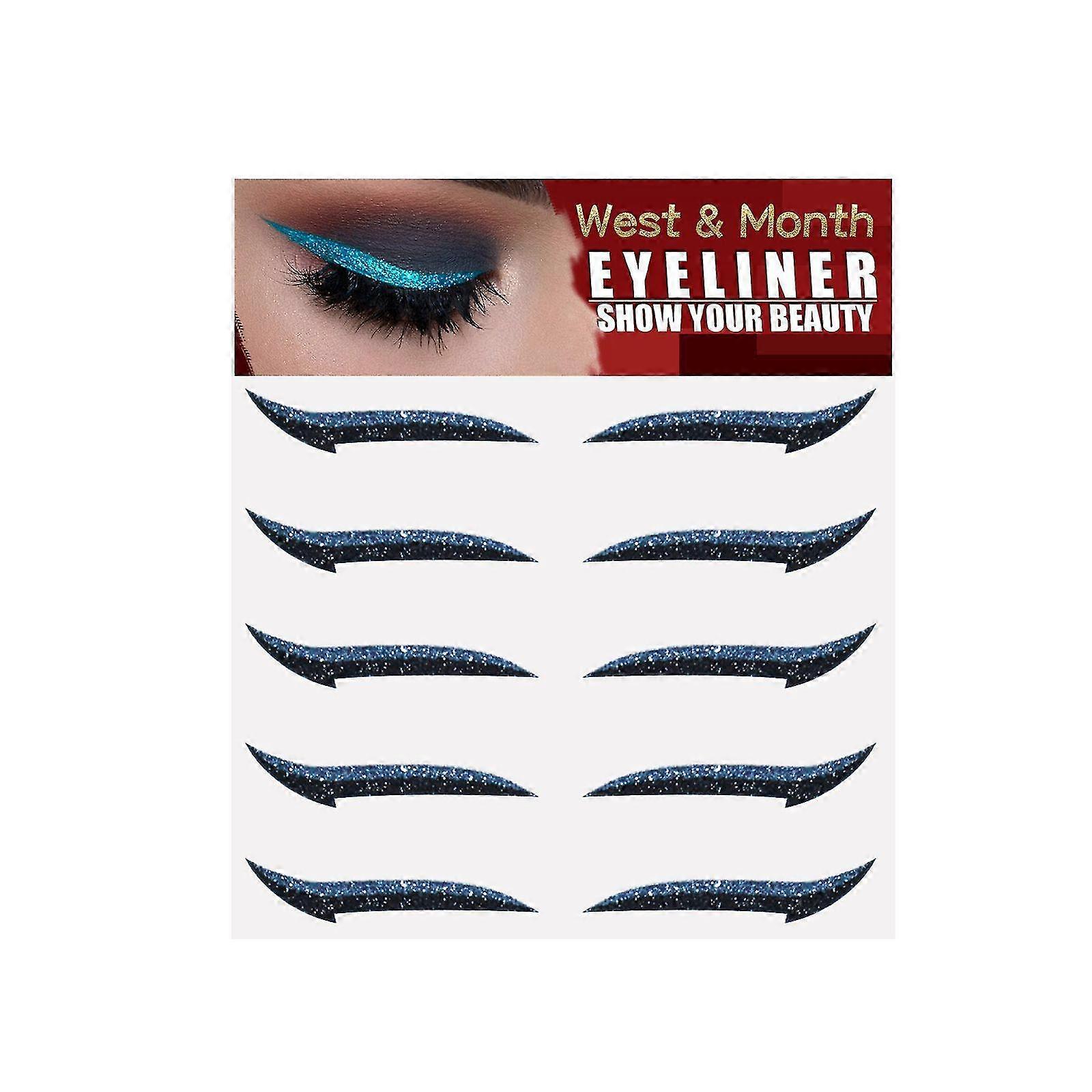 5 Pack European And American Eyeliner Stickers, Five Pairs Of Self-adhesive Eyeshadow, Stage Makeup, Party Blue