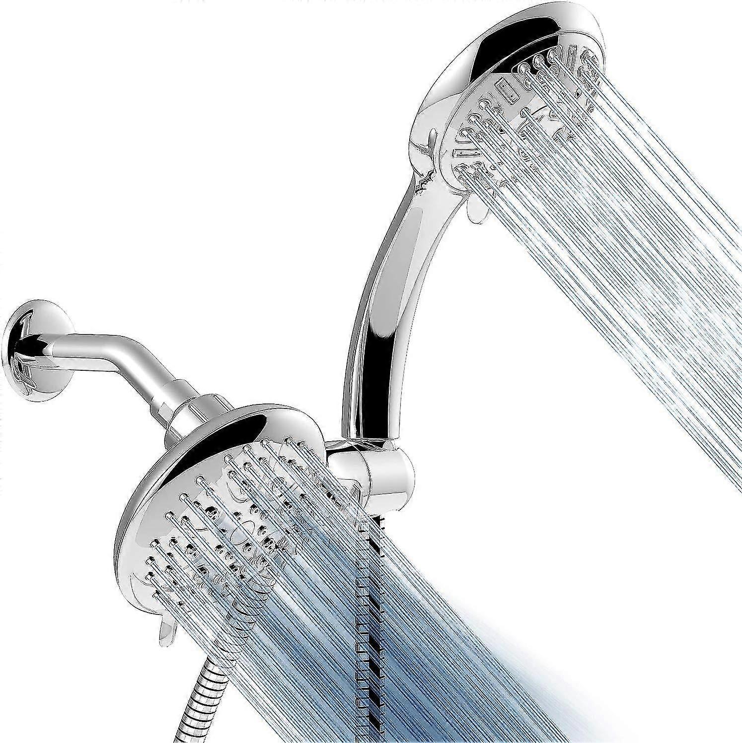 Pressurized With Three-way Splitter Switch Top Spray 9-function Handheld Dual Shower Set