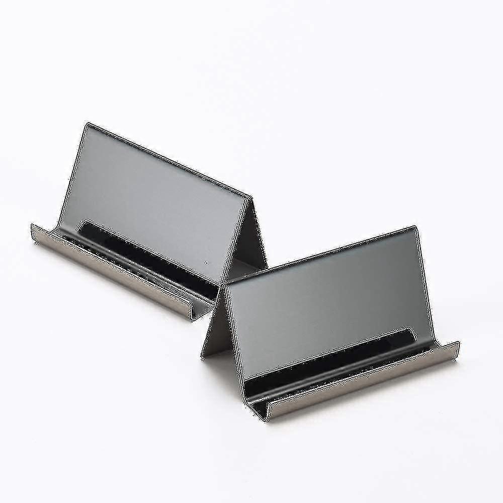 Set Of 2 Stainless Steel Business Card Holders For Office Or Desk - Favorites For Business Cards - Black
