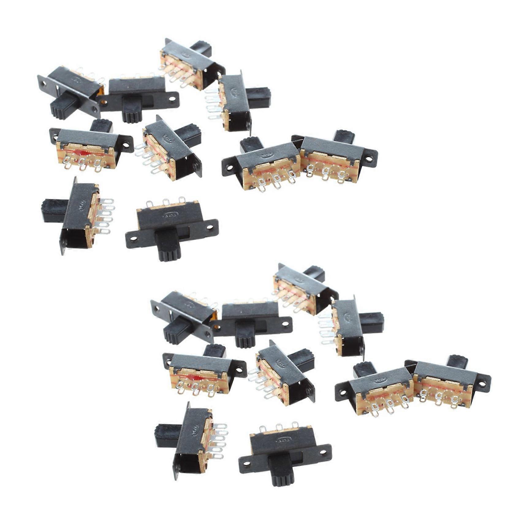 20 Pcs SS22F25-G7 2 Position DPDT 2P2T Panel Mount Mini Slide Switch Solder Lug