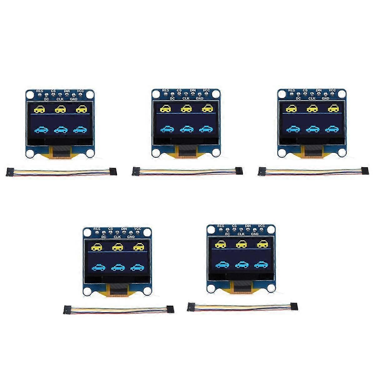 0.96 inç Oled Ekran Modülü Spi / i2c İletişim Sarı Mavi Ekran 128x64 Çözünürlük, 5 adet