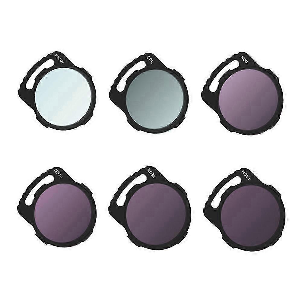 6-pack Camera Lens Filter Set For Avata O3 End, Including Uvcplnd8nd16nd32nd64 Filters