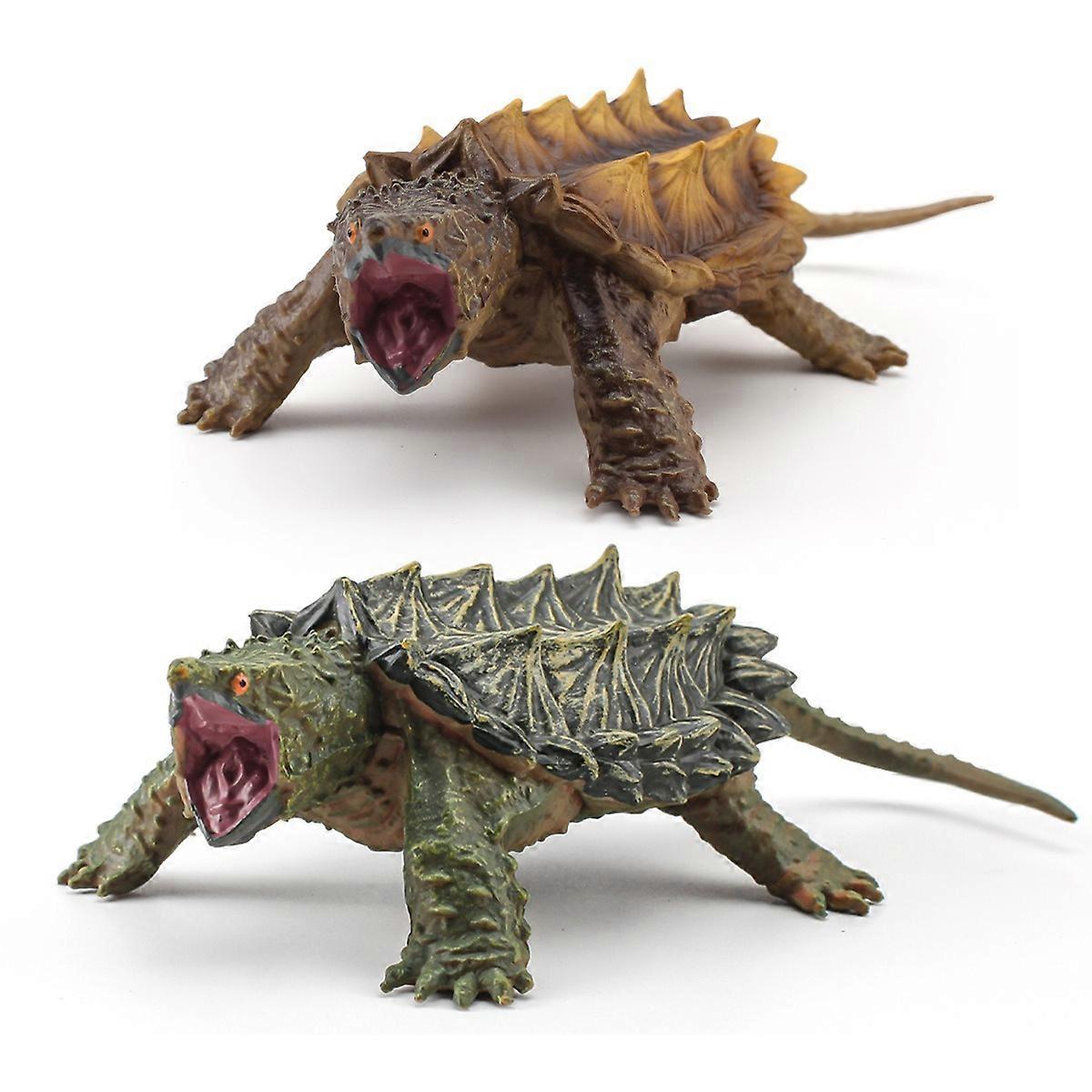 2PC Tortue serpentine amphibie simulée tortue serpentine modèle tortue serpentine cognitive pour enfants ornements de tortue serpentine
