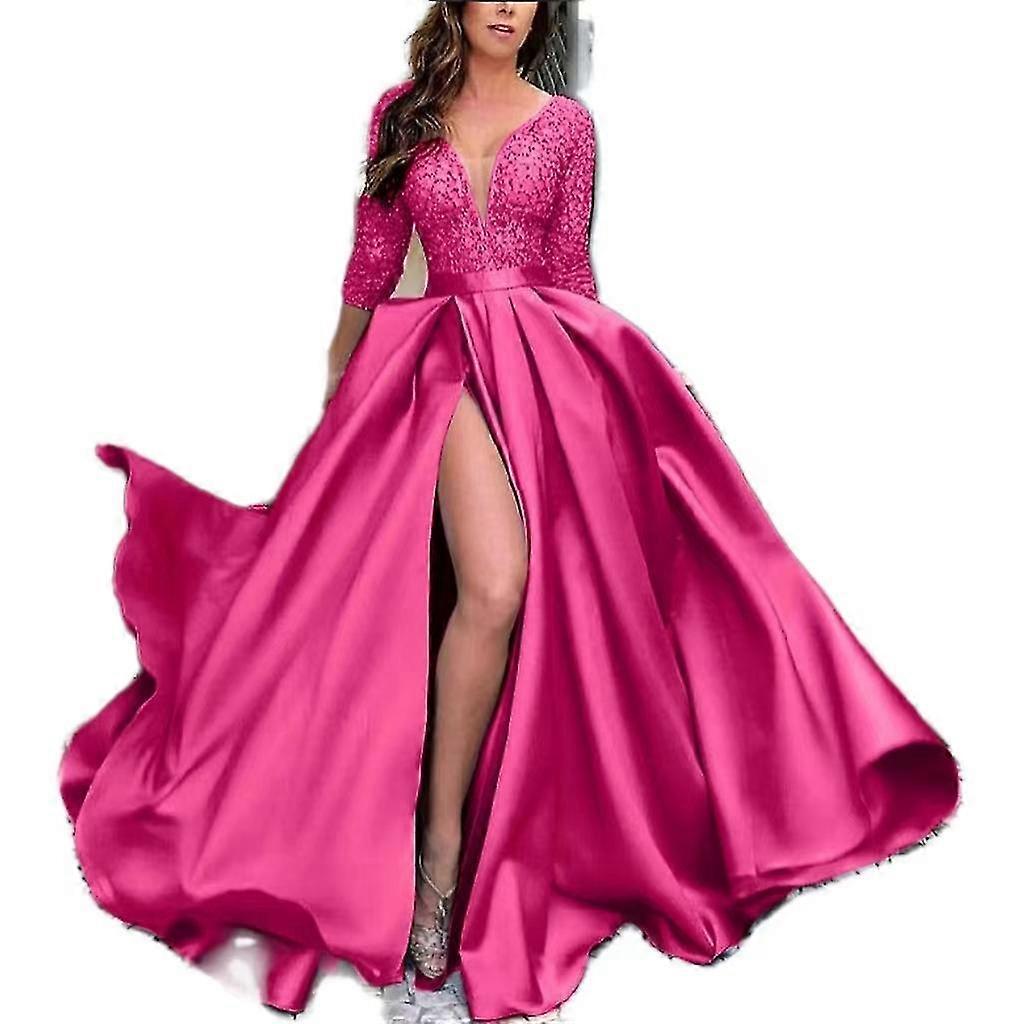 Robe Femmes Dentelle Paillettes Full Swing Sexy Jupe Longue Queue