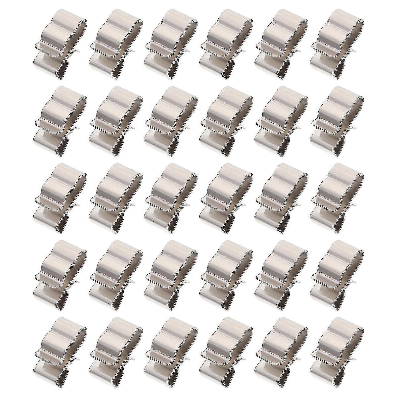 1 Set 30pcs Stainless Steel Solar Panel Cable Clips Trailer Wire Clips (silver)