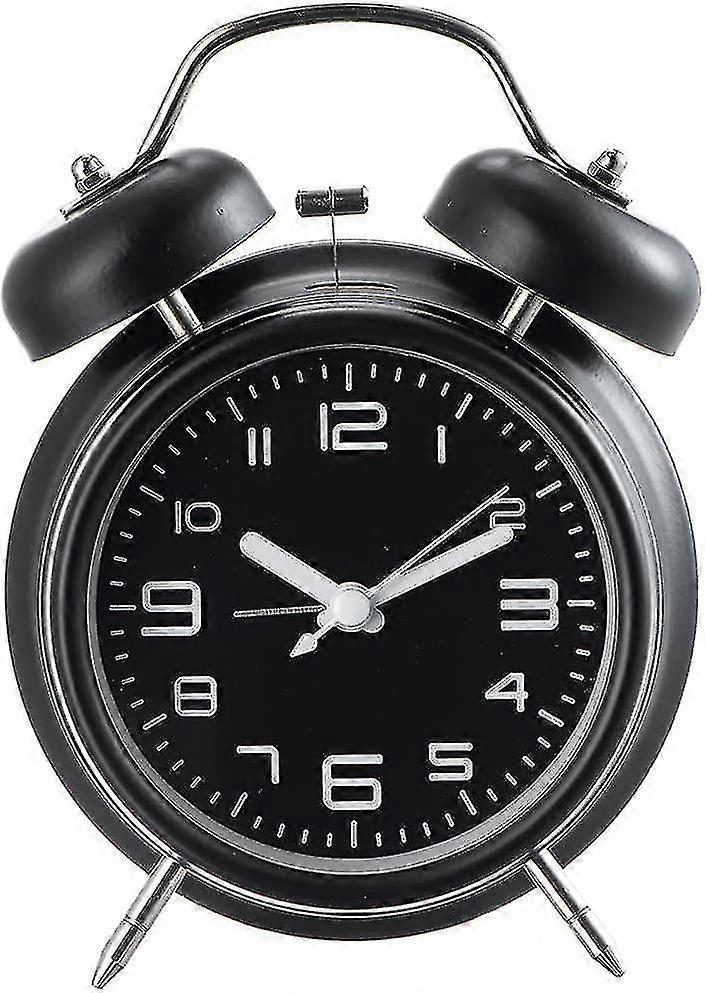 Loud Alarm Clock For Heavy Sleepers Adults ,silent Non Ticking Twin Bell Alarm Clock For Bedroom,battery Powered Analog Alarm Clocks With Backlight (4