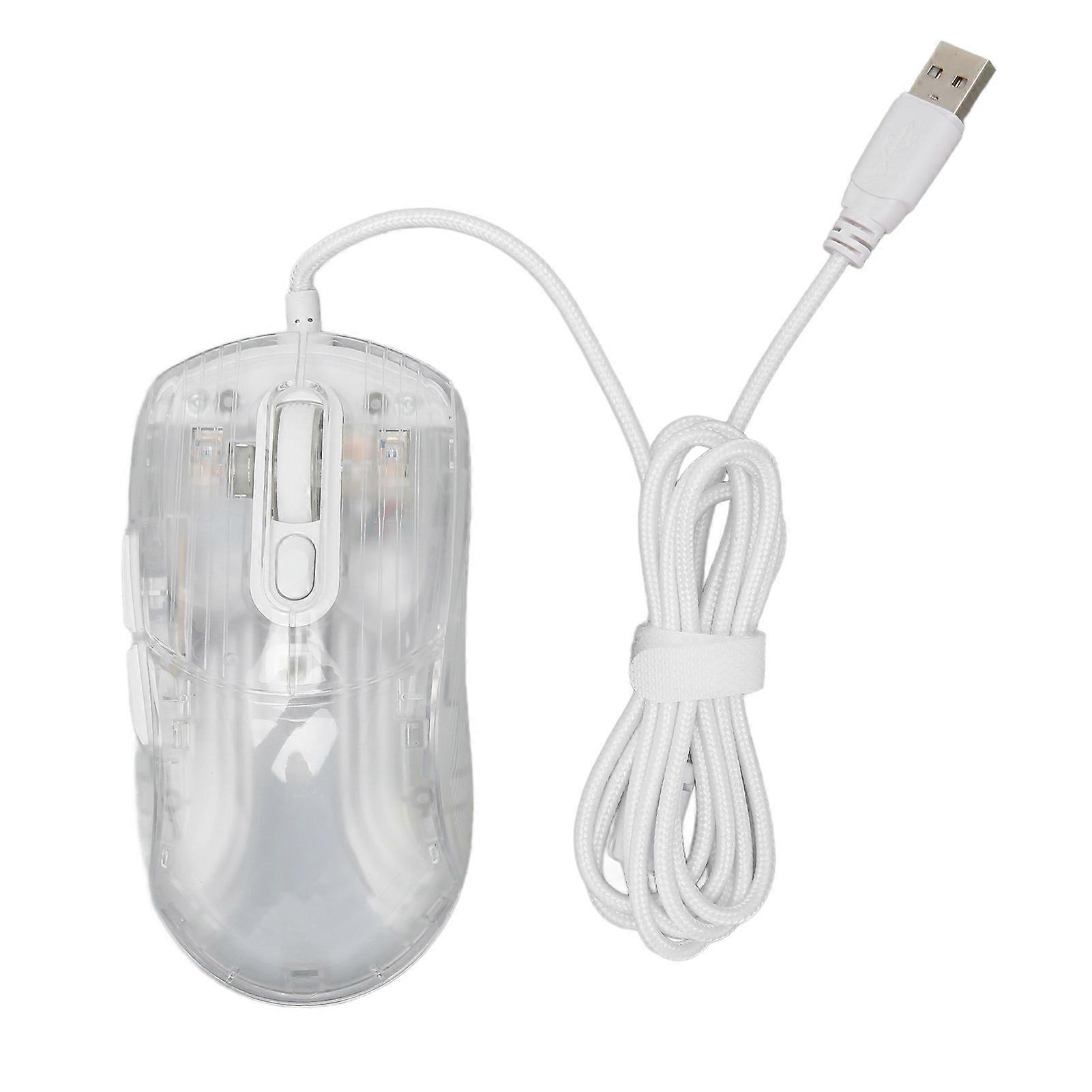 Trådbunden Transparent Mus 12800DPI 7 Tangent Makro Programmering 13 RGB Ljus Spelmus För Windows För OS X