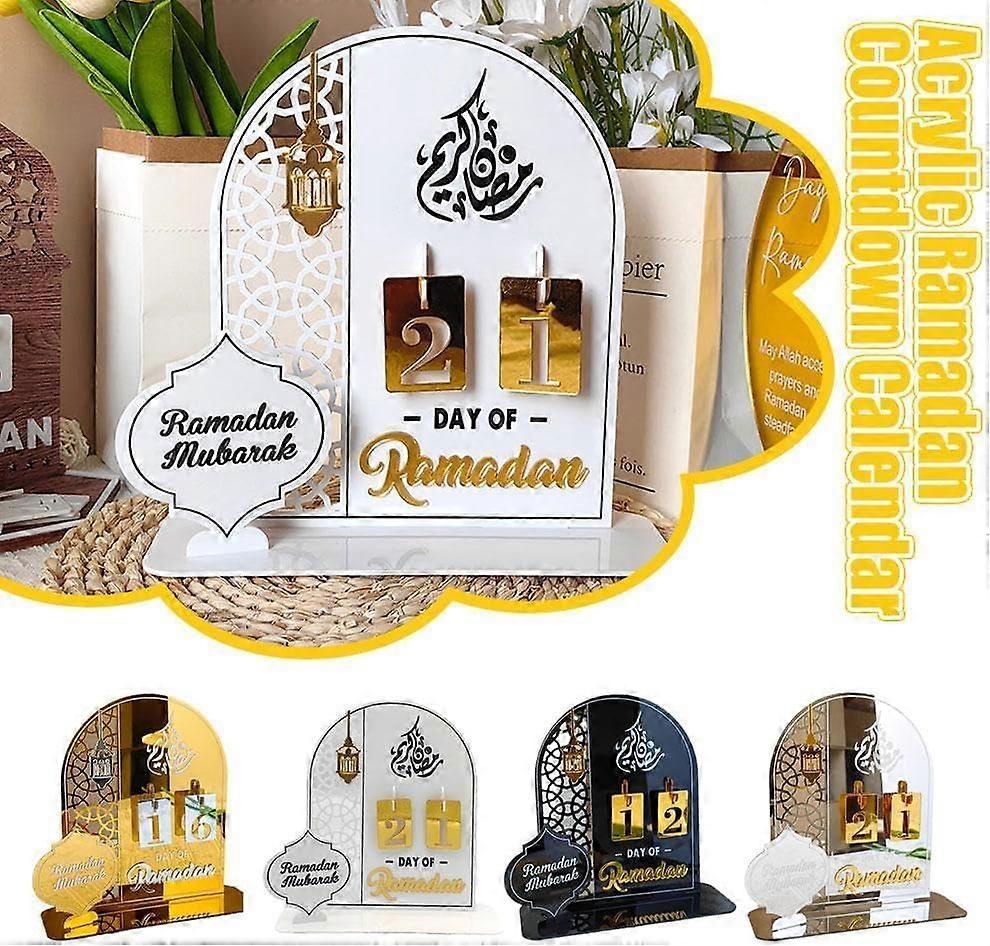 Acrylic Ramadan Countdown Calendar Gifts Day of Ramadan with Base,100% New