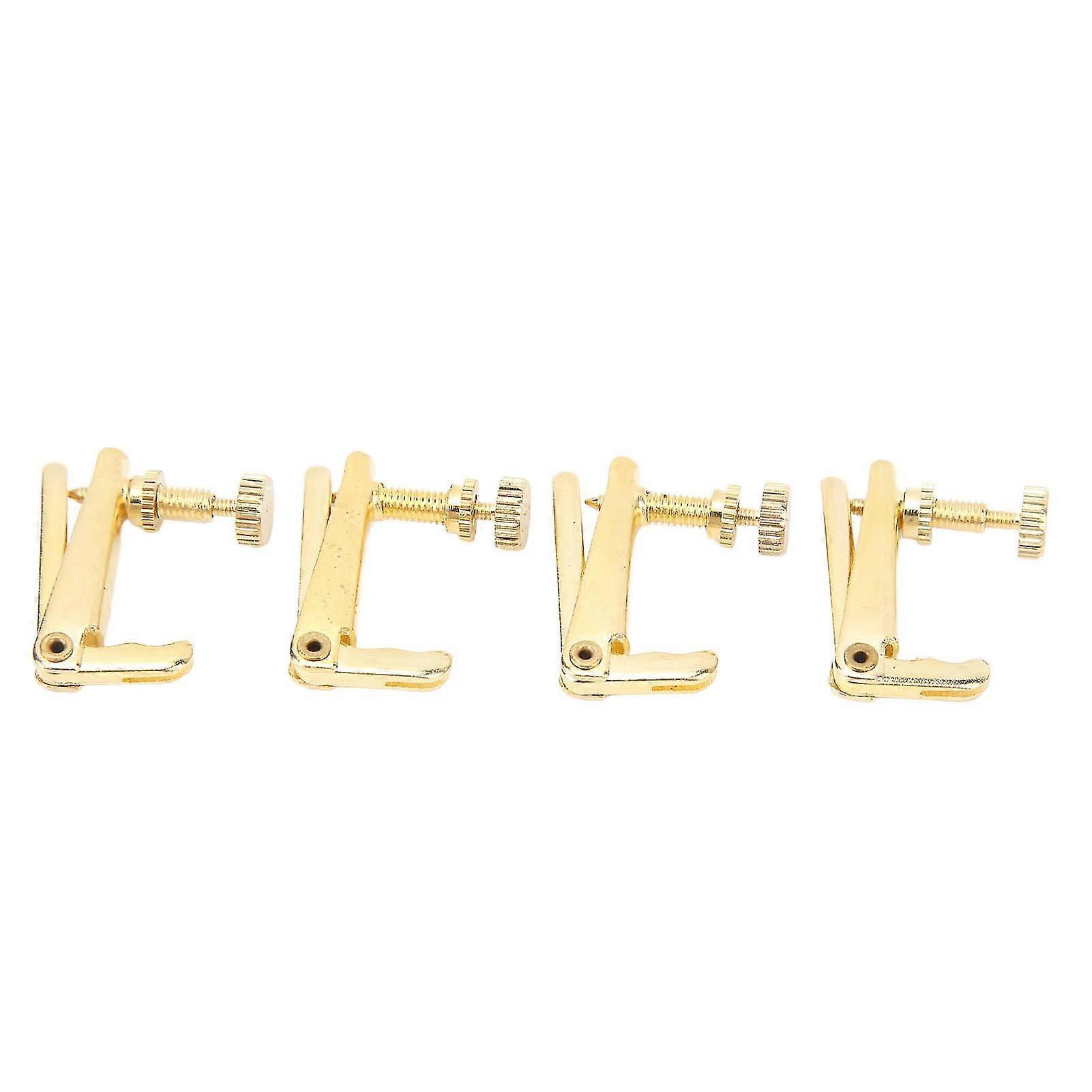 2024 4PCS Violin Fine Tuner Golden Metal Wear Resistant String Fine Adjuster for 4/4 3/4 Violin
