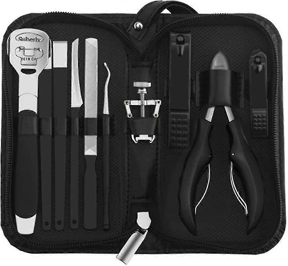 Thick Toe Nail Clippers & Pedicure Set - Ingrown Toenail Tools With Files & Lifter