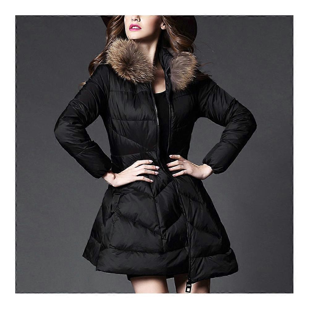 Faux racon Collier en fourrure Slim Long Down Coat