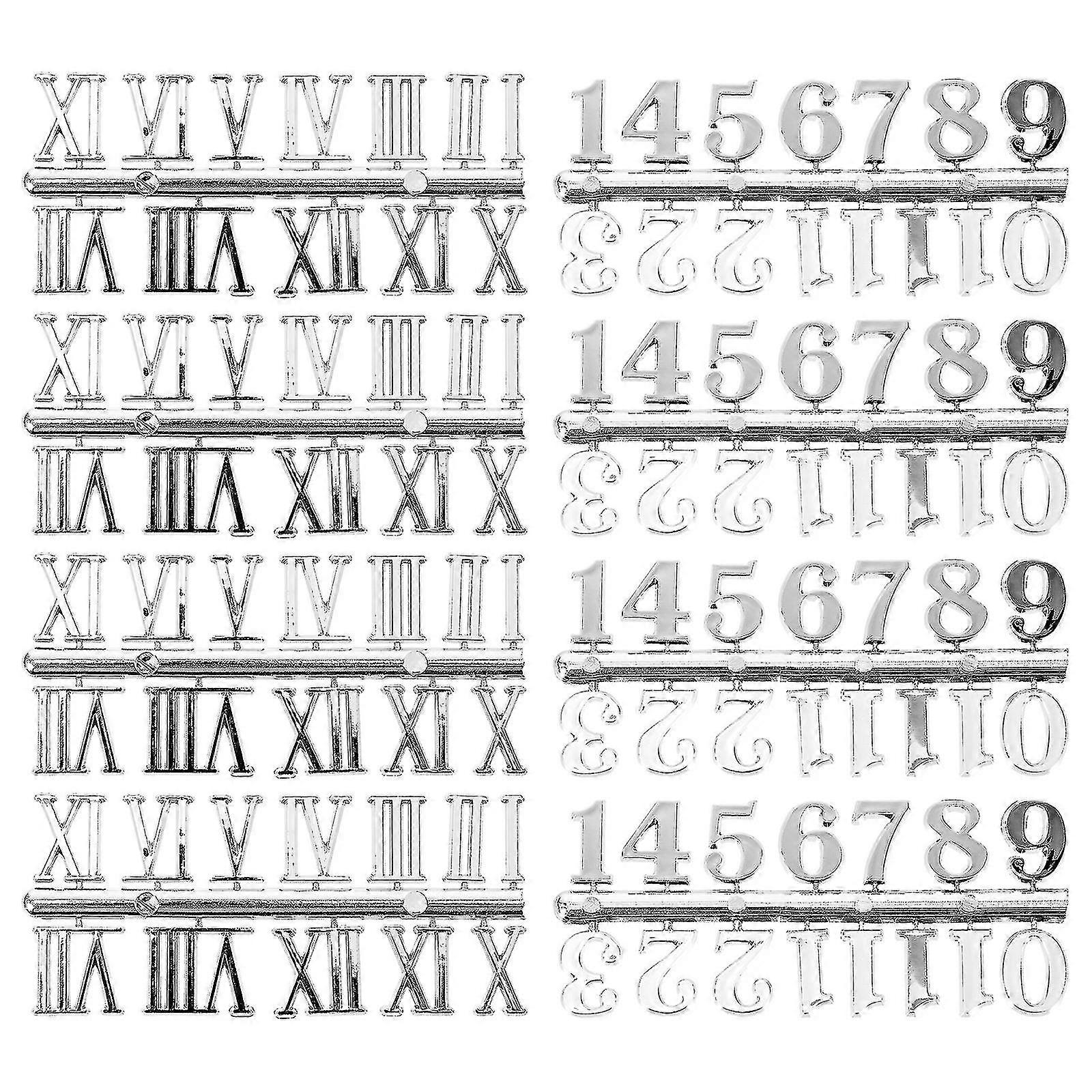 8pcs Large  Diy Wall Clock Roman Numerals Arabic Numerals Wall Clock Numerals Clock