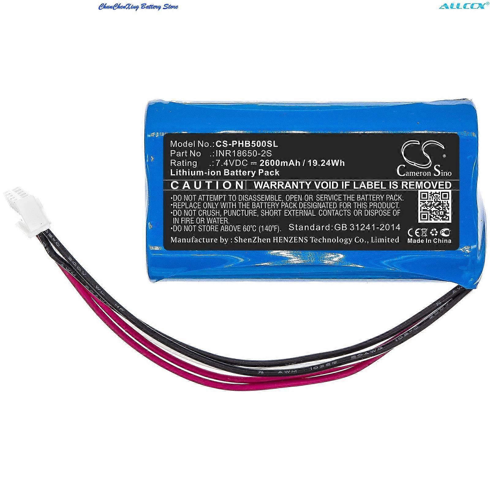 2600mAh/3400mAh Speaker Battery  for Philips SBOQBOX, SB500M, SB500M/00, ShoqBox SB500M