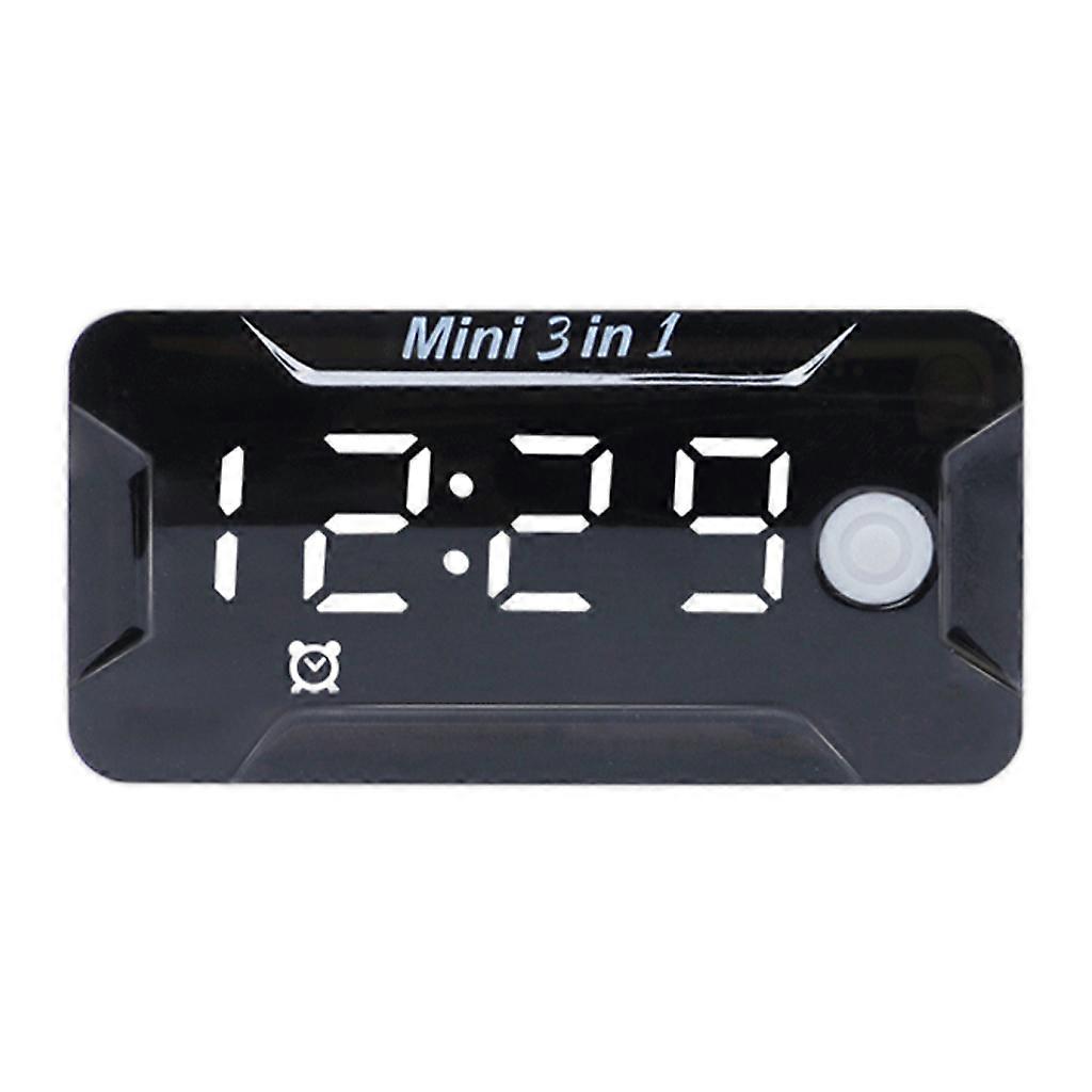 Electronic Clock with Temperature Voltmeter Gauge 3 in 1 Motorcycle Watch