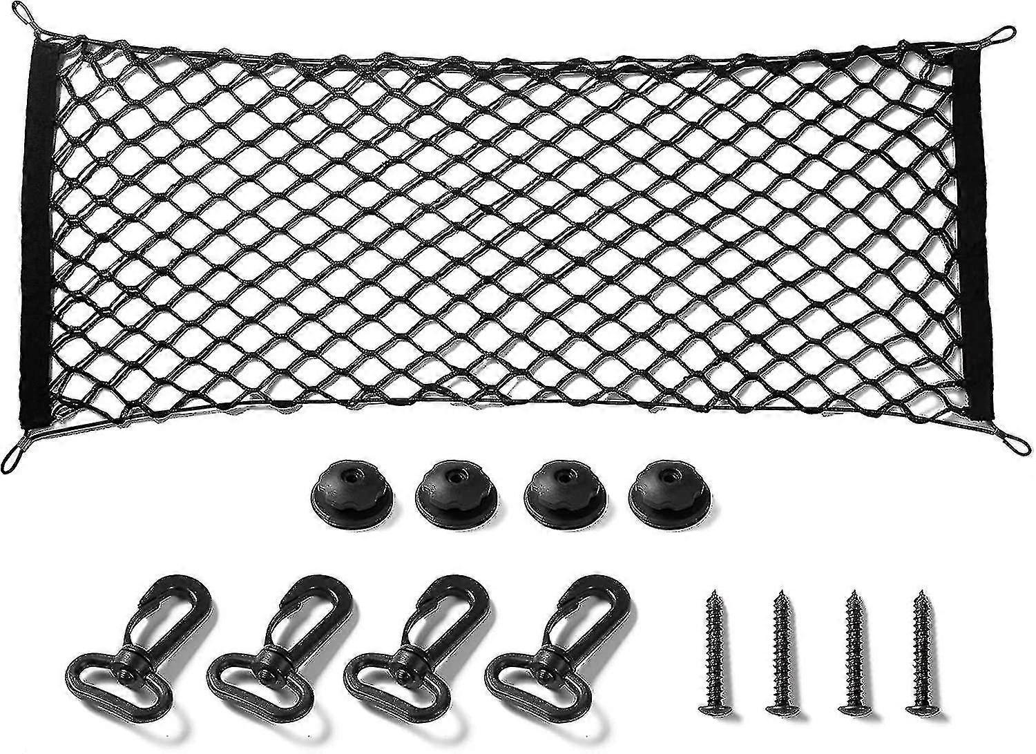 Heavy Duty Cargo Net Stretchable, Car Interior Accessories, Adjustable Elastic Trunk Storage Net With Hook