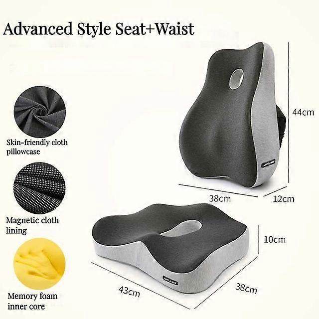 Memory Foam Waist Cushion Massage Back Orthopedic Pillow Lumbar Office Chair Cushion Car Seat Support Pad Buttock Coccyx Pillows