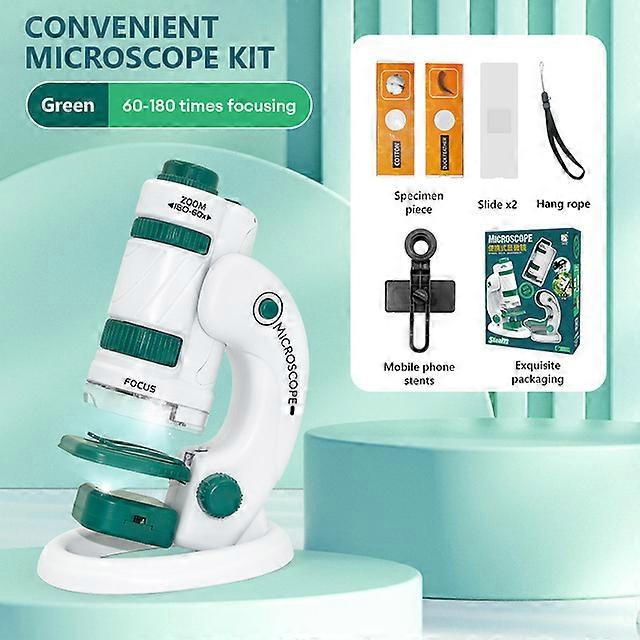 Kids Toys Science Experiment Pocket Microscope Kits 60-120x Educational Mini Handheld Microscope Light Children STEM Toy Gifts