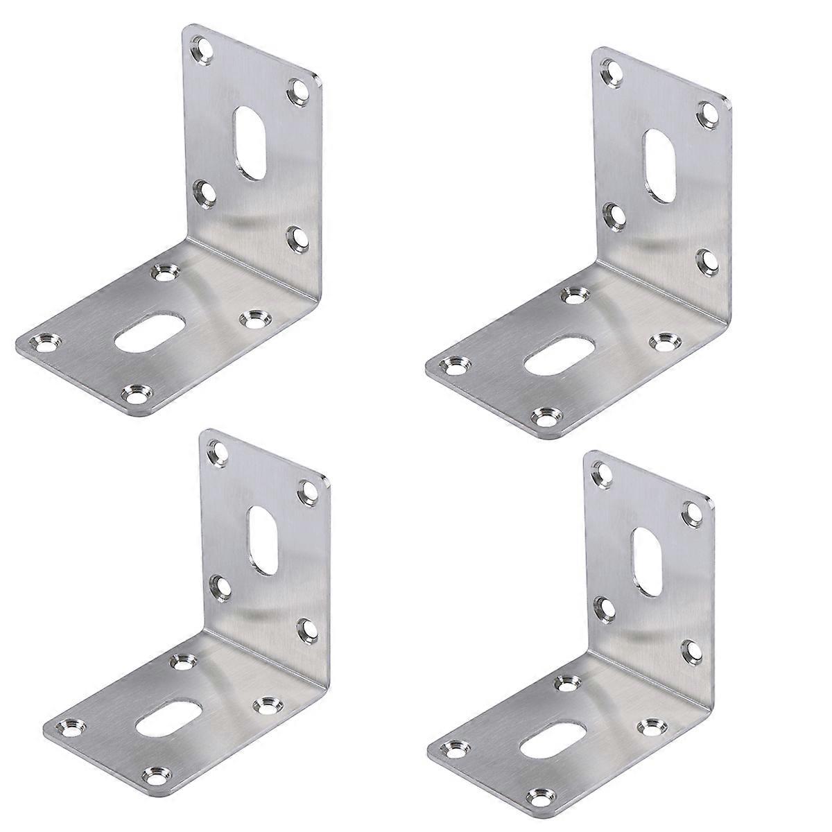 Set of 4 Angle Brackets Stainless Steel for Garden Shed Workbench
