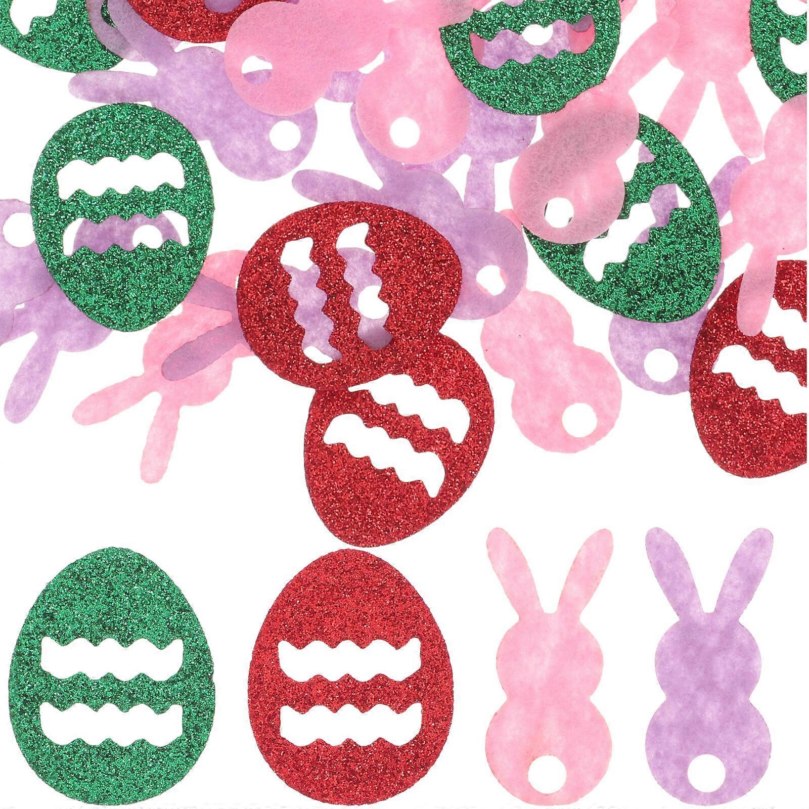 2 Packs of Easter Party Decorative Confetti Rabbit Egg Shape Table Scatter Party Table Centerpiece