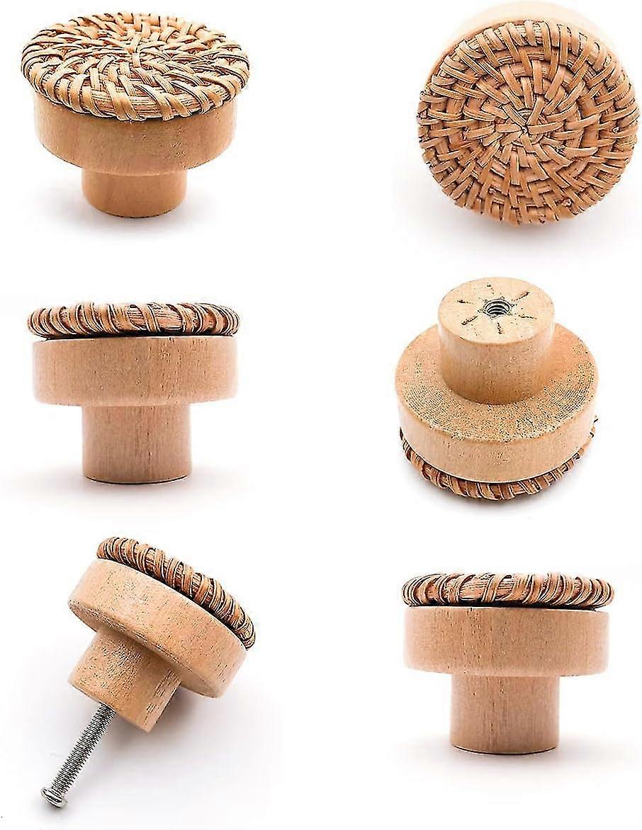 6 Stück Möbelgriff Holz Schubladengriff Möbelknöpfe 40 x 30 mm