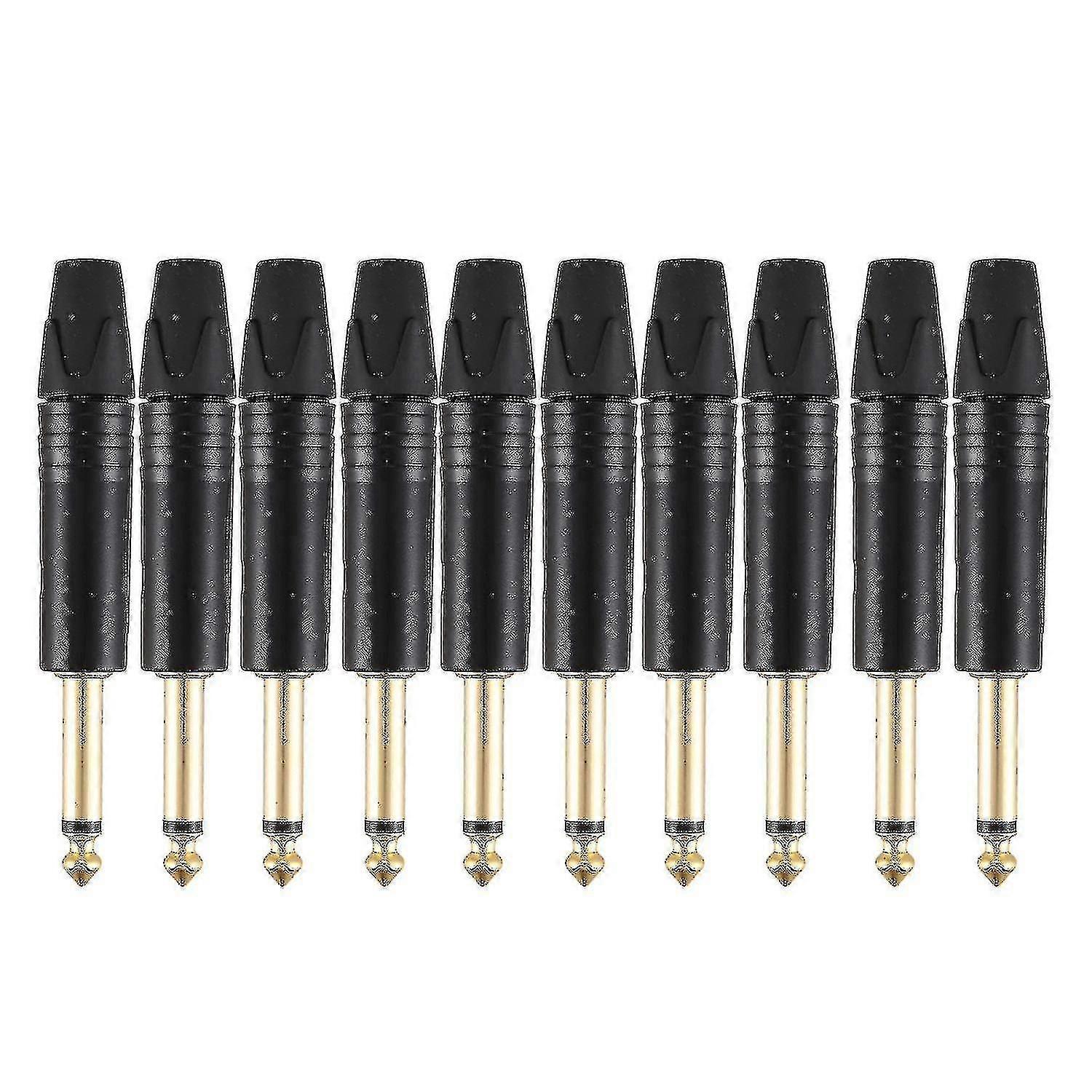 10pcs Plug Mono 6.35mm 6.5mm Stereo Jack Plug