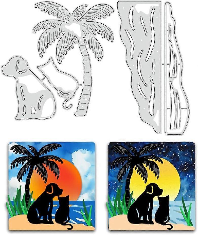 Carbon Steel Cutting Dies Stencils for DIY Scrapbooking Photo Album Decorative Embossing Paper Card Greeting Card Mold Tree 108~122x66~103x0.8mm 2pcs/