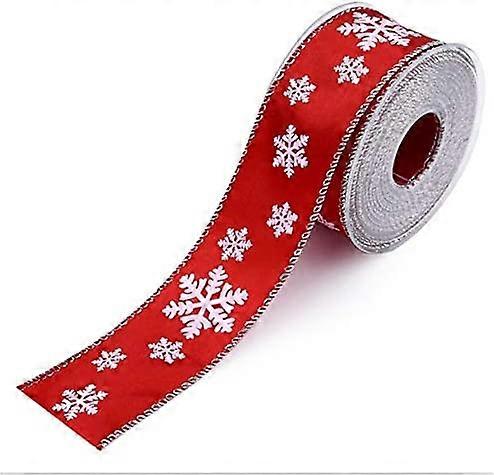 Cbl Nol vacances hiver ruban ruban rouge flocon de neige 11 verges de long 1-1/2 pouce de large