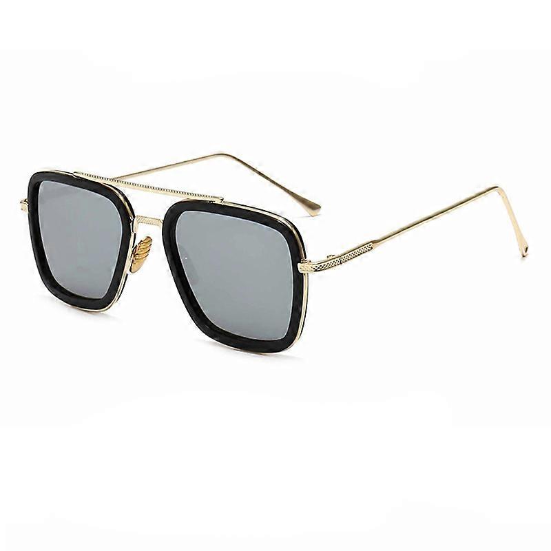 توني ستارك روبرت داوني الرجال النساء النظارات الشمسية تصميم العلامة التجارية مربع عدسات شفافة نظارات الشمس أزياء خمر الذكور النظارات