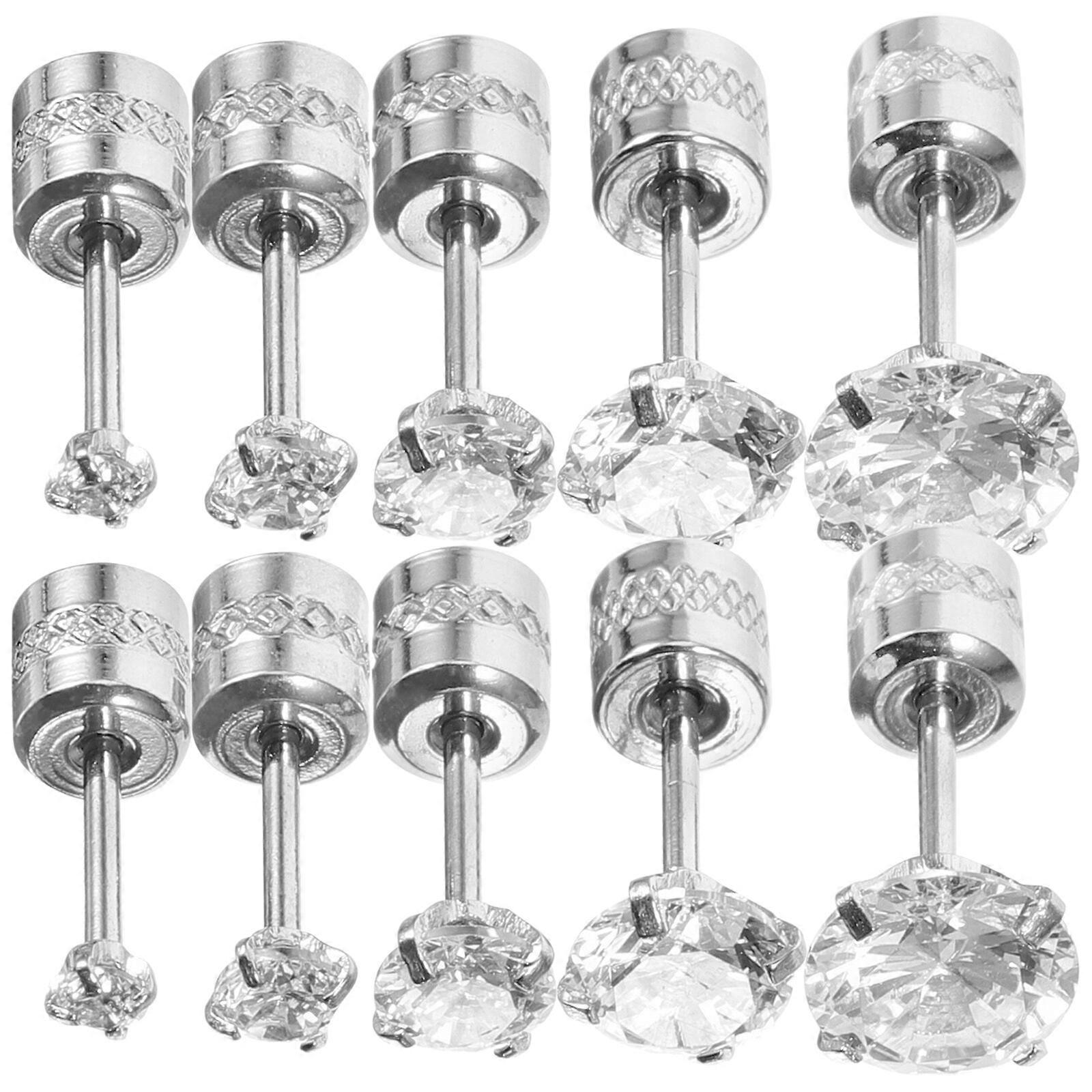 5 paires visser Stud Boucles d’oreilles Femmes Oreilles Clous Filles Métal Oreille Décoration Saint-Valentin Bijoux Cadeaux