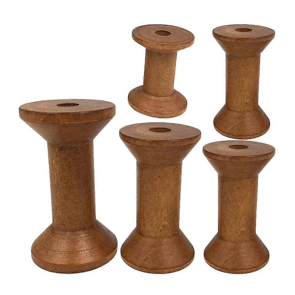 5pcs Wood Yarn Holder Sewing Spools Holder Thread Holder Wooden Thread Spools Sewing Thread Spools