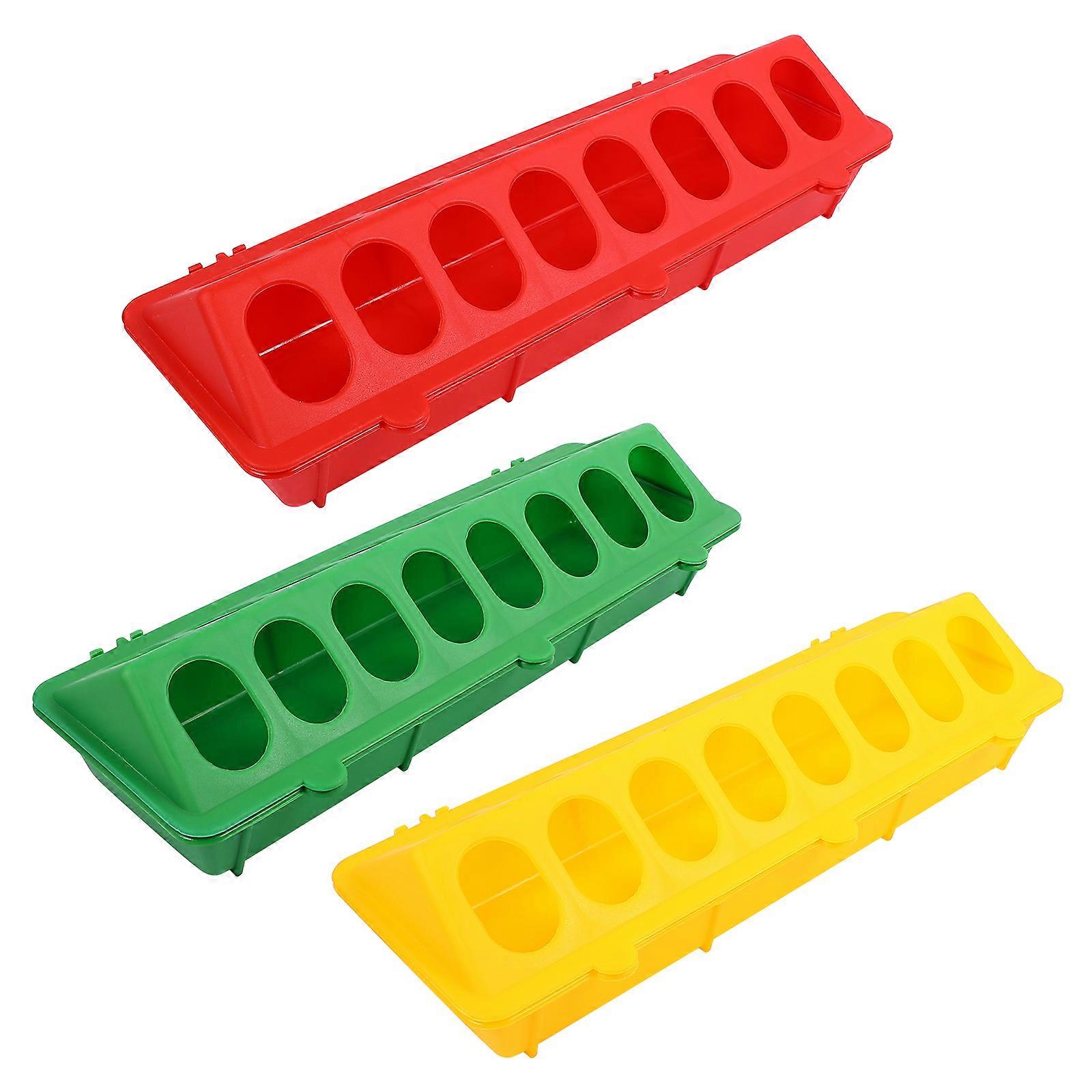 3pcs Kleiner Geflügelfütterungstrog Vogelfütterungsschale Spender Wachtelfuttertrog (sortierte Farbe)