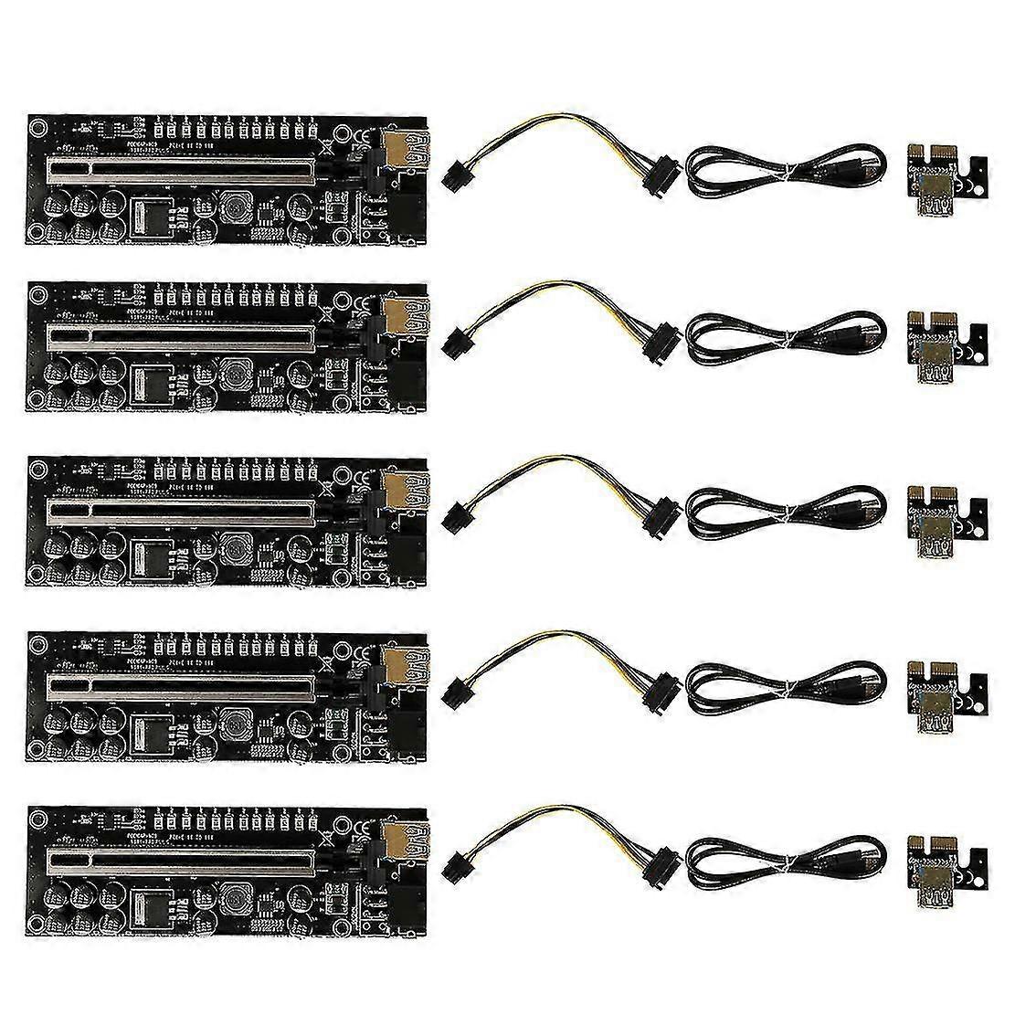 5 Stück V011 Pro Plus PCI-E 1x bis 16x USB3.0 60cm 6pin Grafik