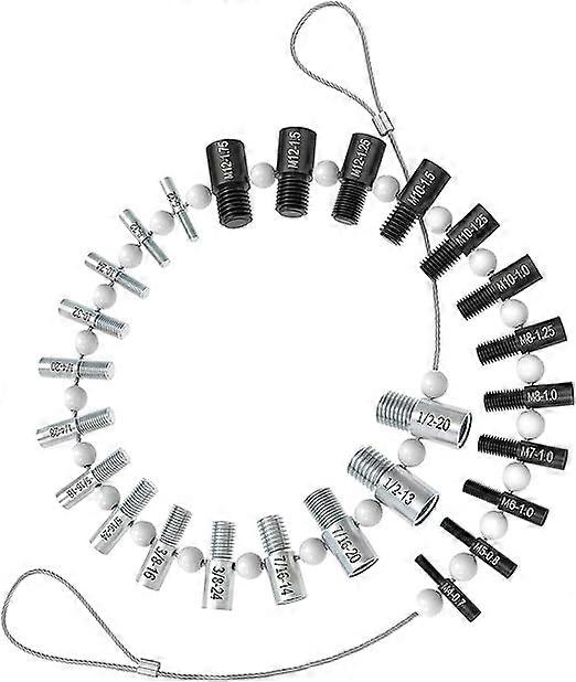 Nut and Bolt Thread Checker, Thread Pitch Gauge, 26 Male Female Thread Identification Tool, Screw Thread Gauge with 14 Inch and 12 Metric Gauges