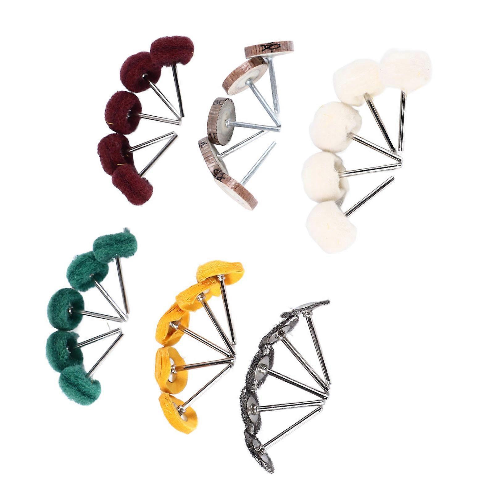 30Pcs Polishing Buffing Wheel Kit Metal Rust Removal with 0.4cm Shank Power Rotary Tool Parts Accessories