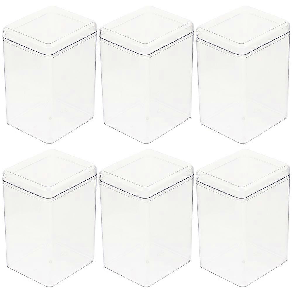 6pcs Transparent Doll Box Plastic Doll Figurine Display Case Protective Case