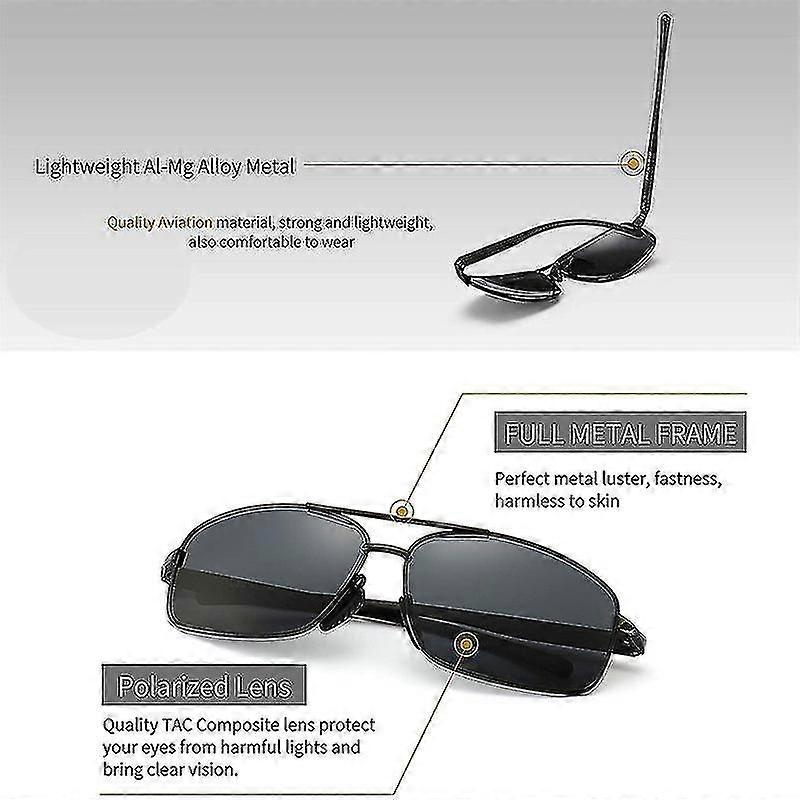 Uv400 Ultra Lightweight Rectangular Polarized Sunglasses