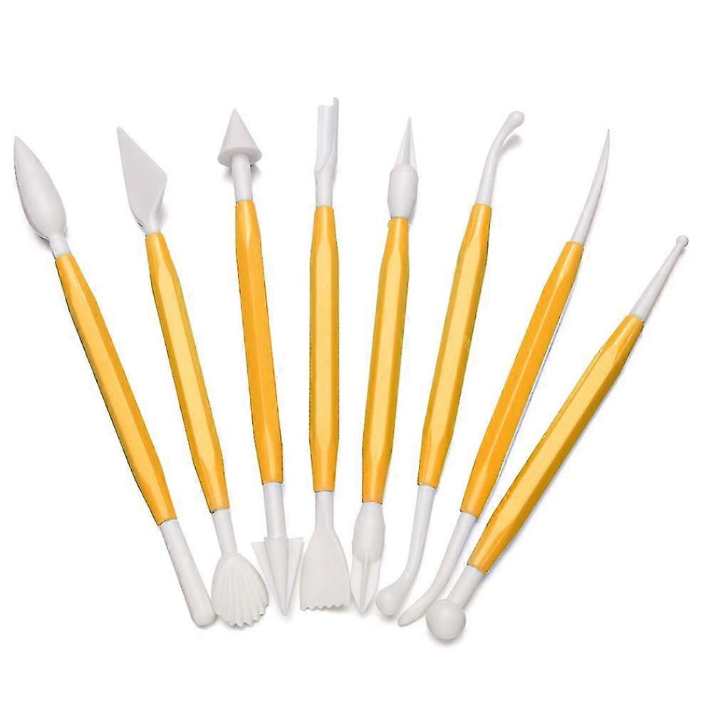 8pcs/set Cake Decorating Tools Double-end Fondant Cake Decorating Pen Modelling Craft Clays Tool Cookie Cutter Engraved Pen