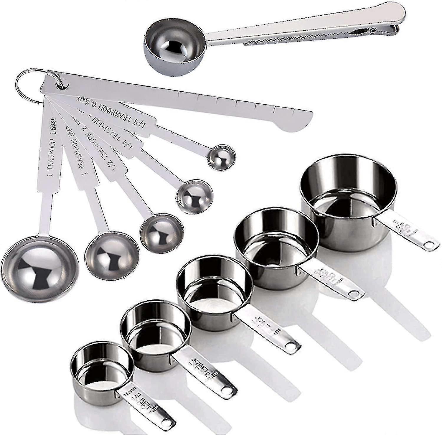 Measuring Cups And Measuring Spoons Set, 12 Pieces Stainless Steel Measuring Cups