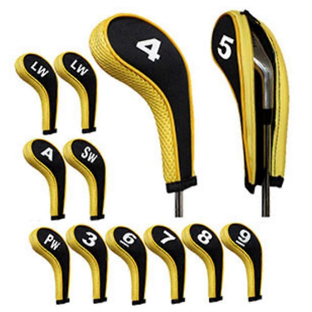 12 Pcs Golf Iron Covers Zippered Neop Protective Portable Durable Tool