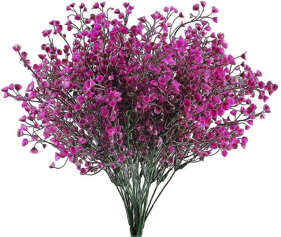 4pcs Gypsophila Artificial 7 Ramos Artificial Flores Artificial Arbusto Bush Falsas Flores Púrpuras