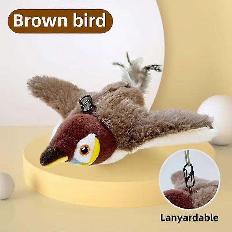 Cat Toy Interactive Electric Fluttering Sparrow Realistic Bird Movements Engaging Pet Play Accessory