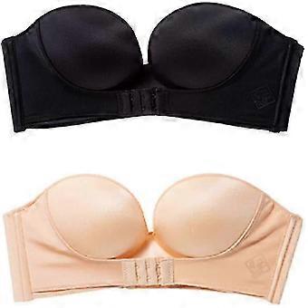 2 Pack Women Hand Shape Front/back Buckle Custom Lift Invisible Wirefree Anti-slip Strapless Push Up Bra