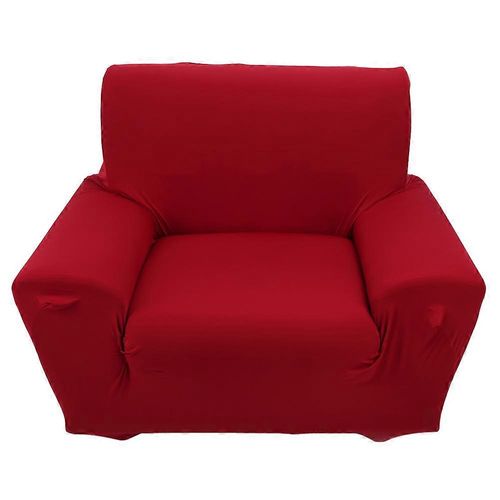 1 Seater Solid Color Stretch Elastic Flexible Sofa Couch Cover Protector Burgundy