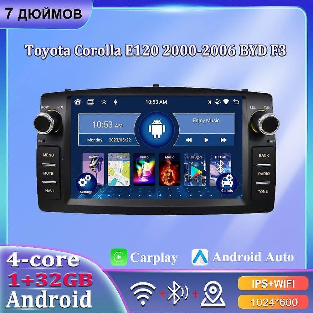 7'' Car Radio Android Carplay For Toyota Corolla E120 2000-2006 BYD F3 Car Multimedia Player Autoradio 2+64GB